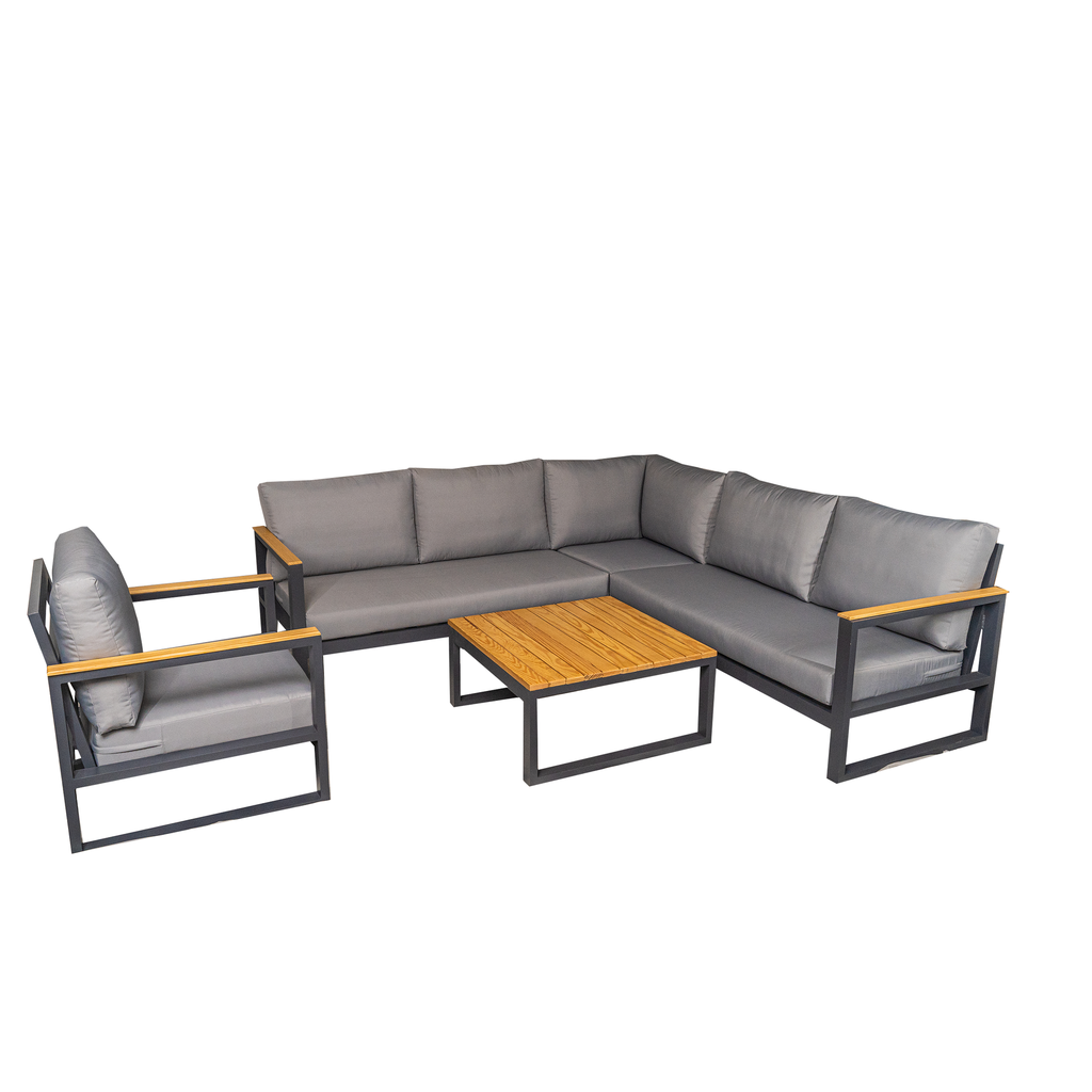 Outdoor Armed Aluminium L-Shape Living  Set - Ibiza